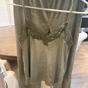 Danskin Olive Lace Trim Chemise